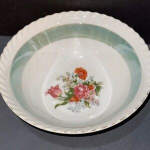 Beautiful Vintage Japan Moss Rose 9” Vegetable Serving Bowl